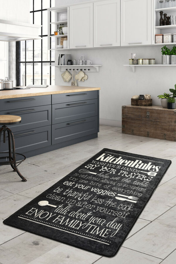 Kitchen Rules Svart 80x150 cm - Wiltonmatta (1)