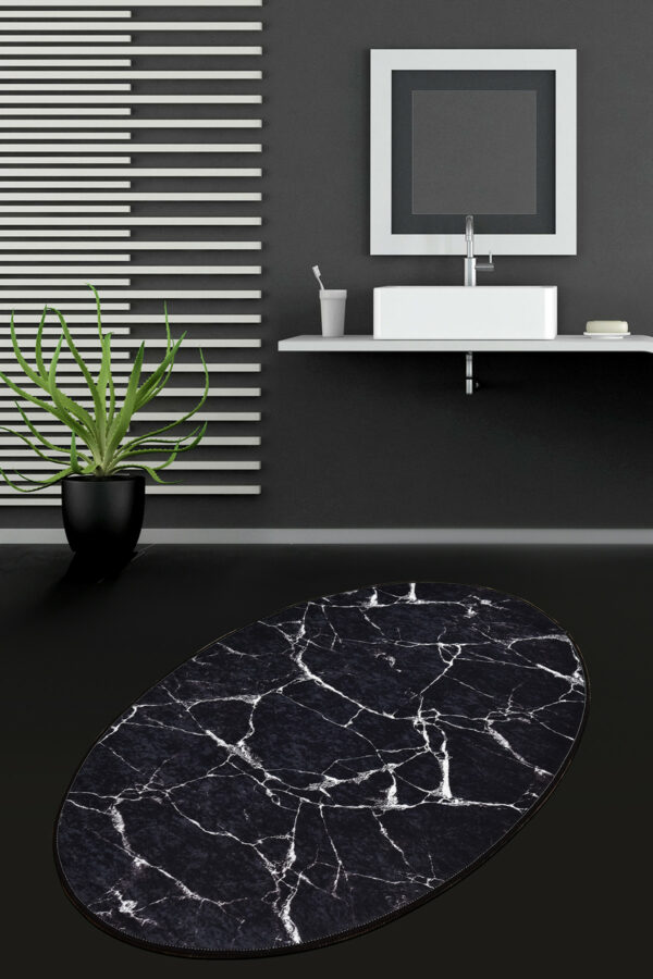 Marble Svart 80 x 120 cm - Badrumsmatta